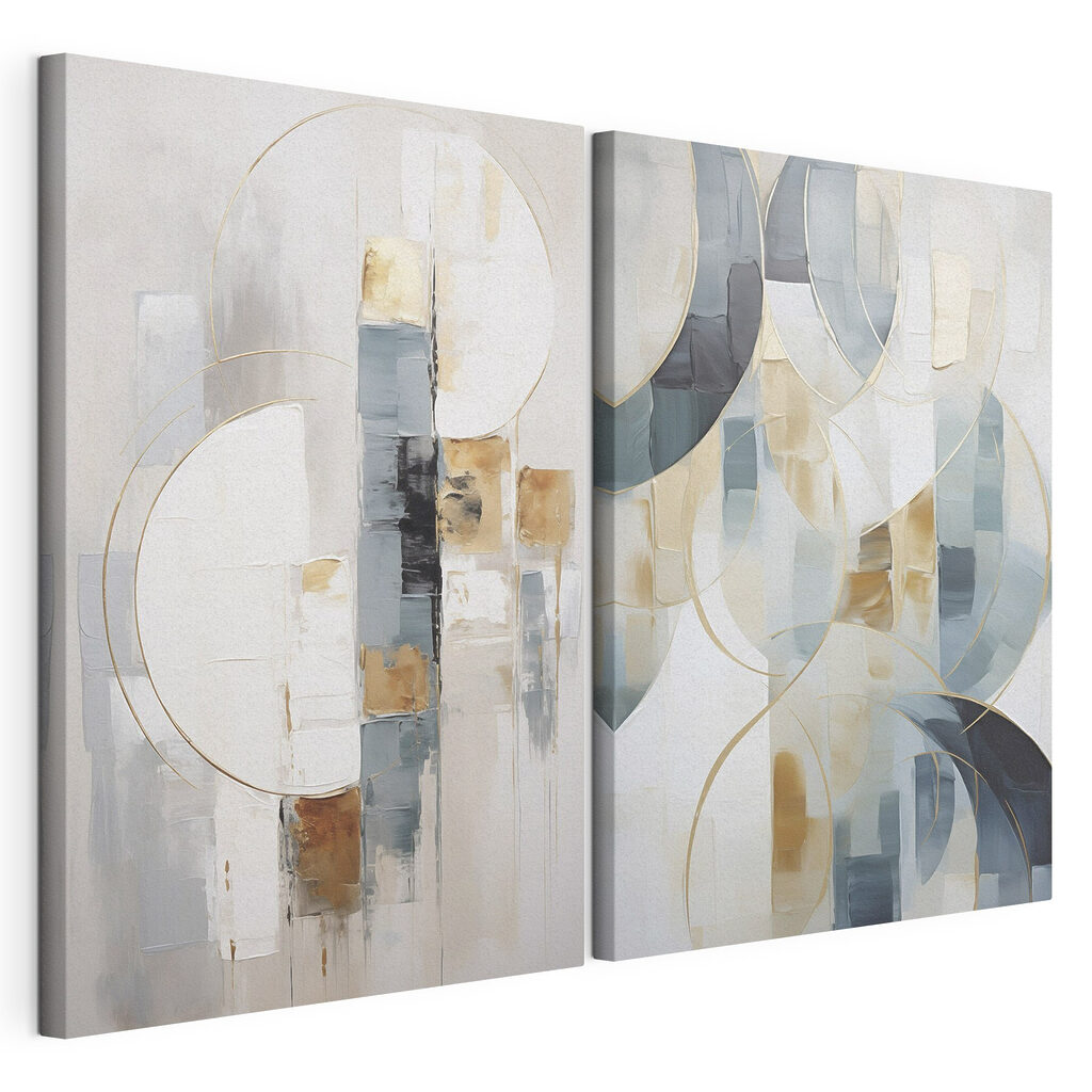 Two paintings of different colors