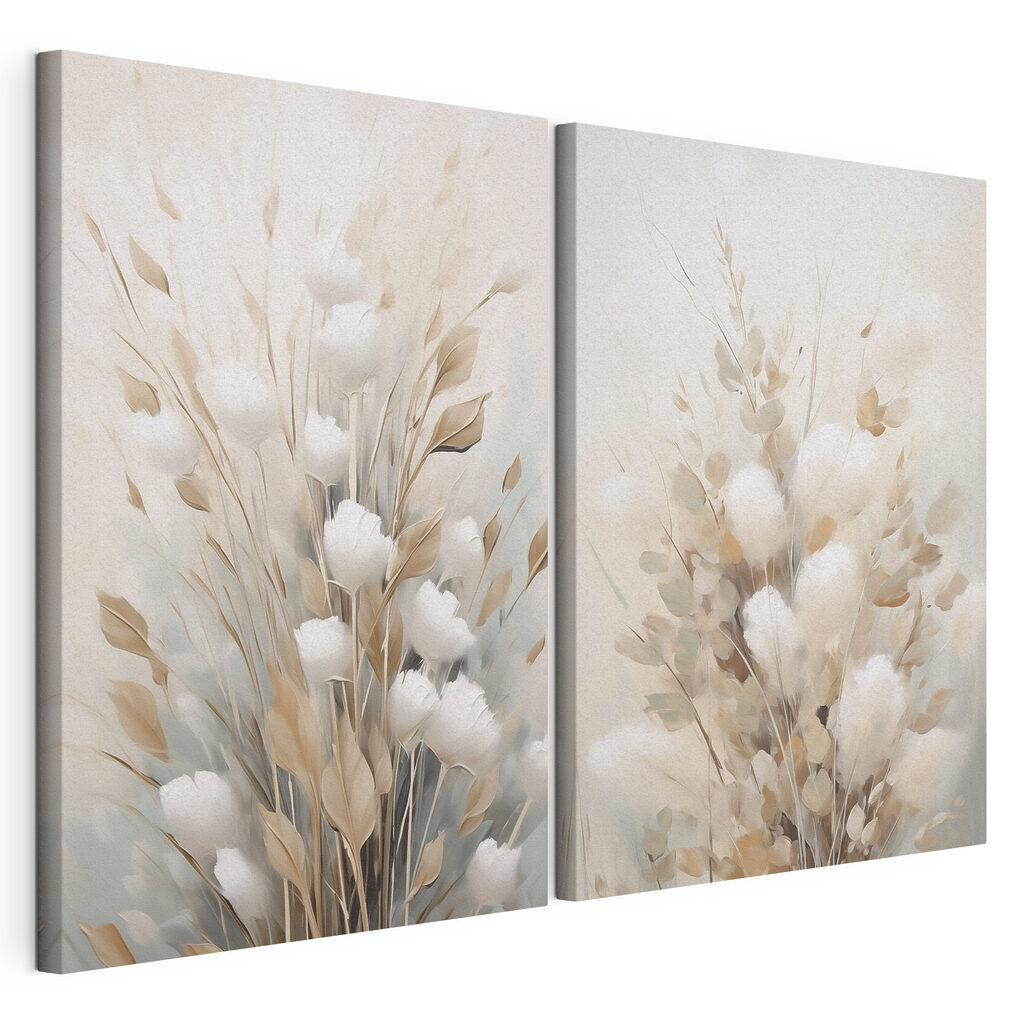 Painting of flowers and leaves