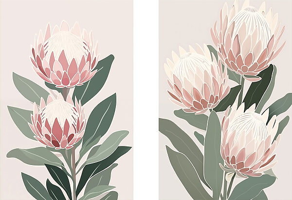 Delicate blooms in soft pastel hues