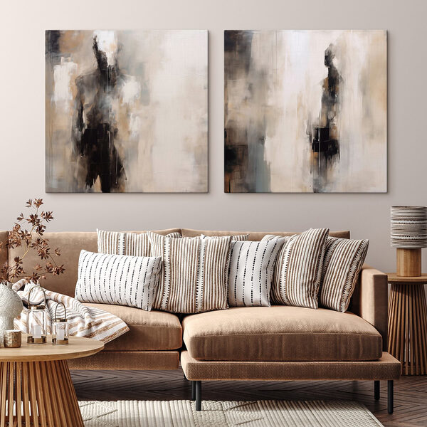 Painting of a white and brown wall