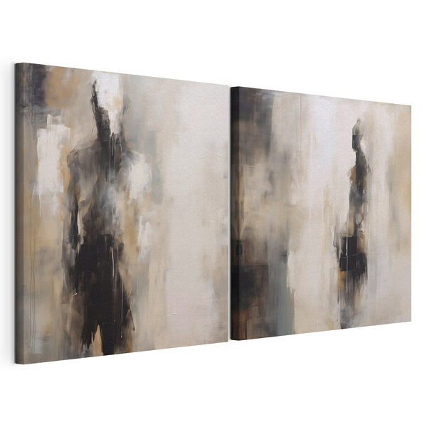 Painting of a white and brown wall