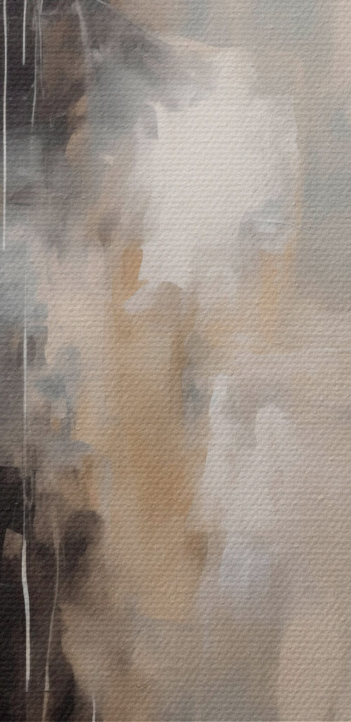 Painting of a white and brown wall