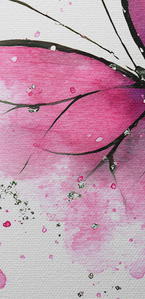 Two butterflies with pink wings