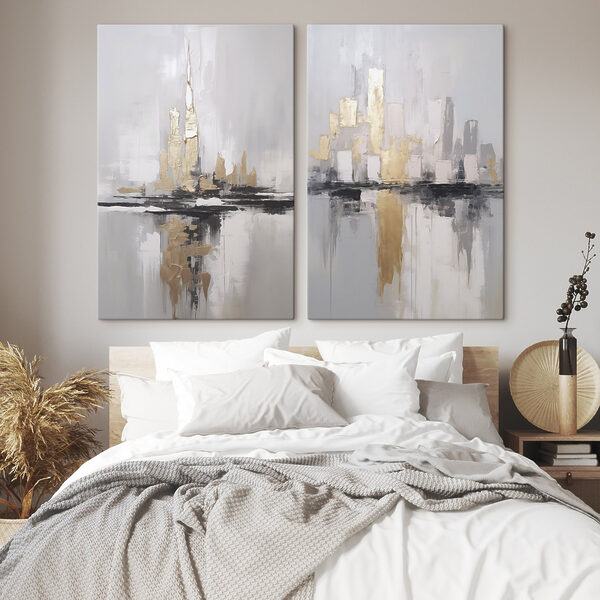 Painting of a city skyline