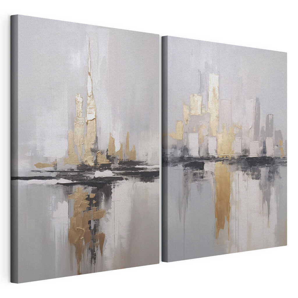 Painting of a city skyline