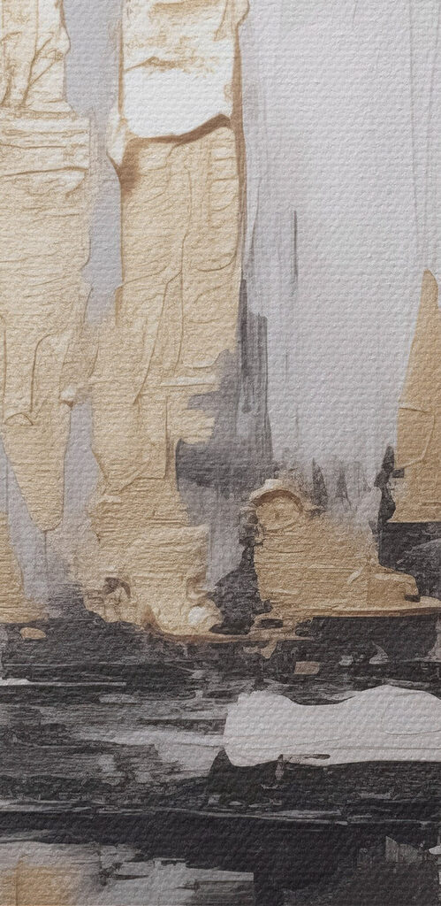 Painting of a city skyline