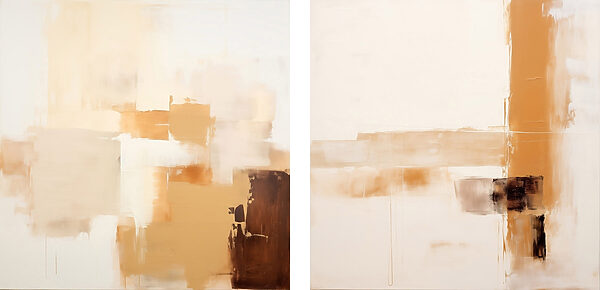 Painting of different shades of brown and white