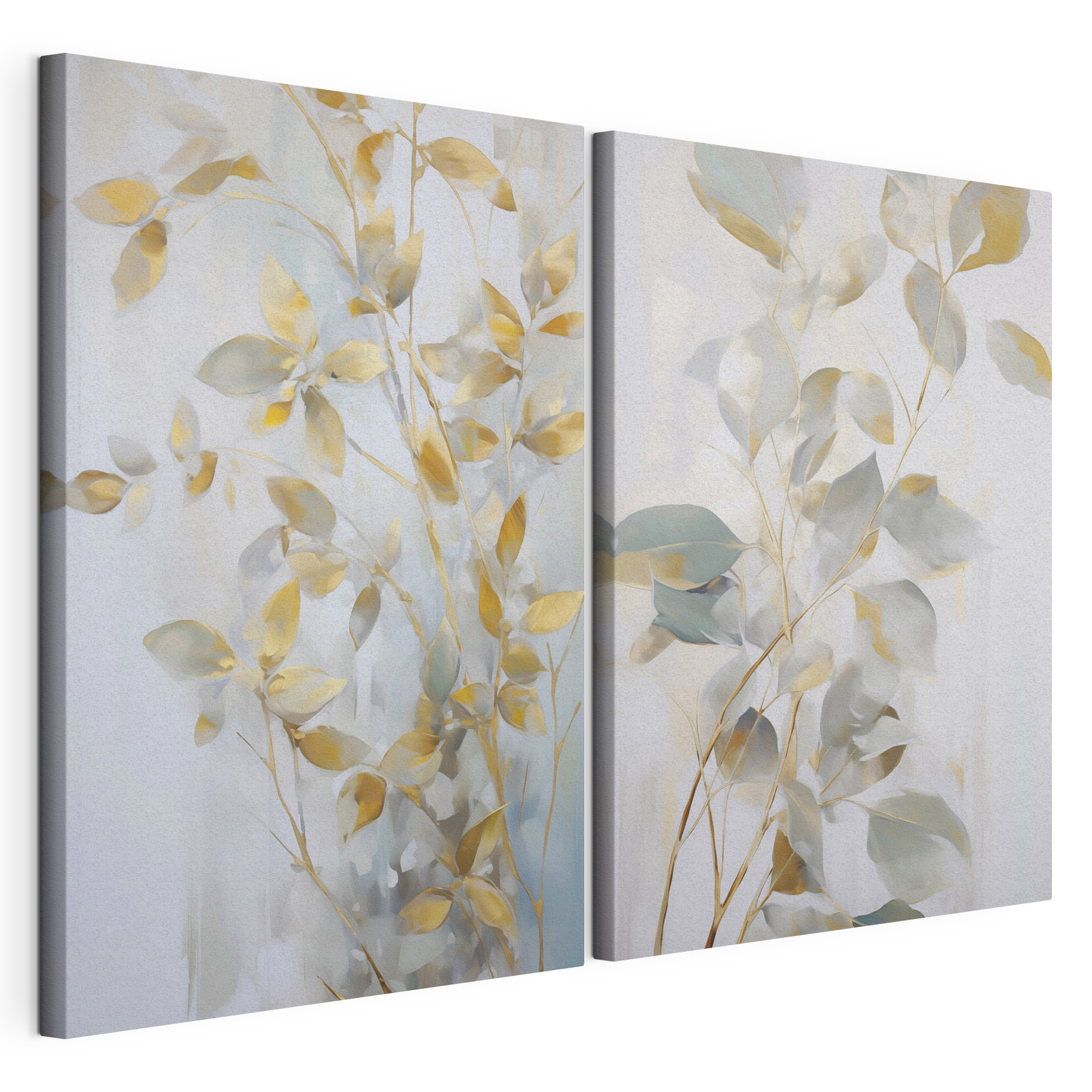 Painting of leaves on a wall