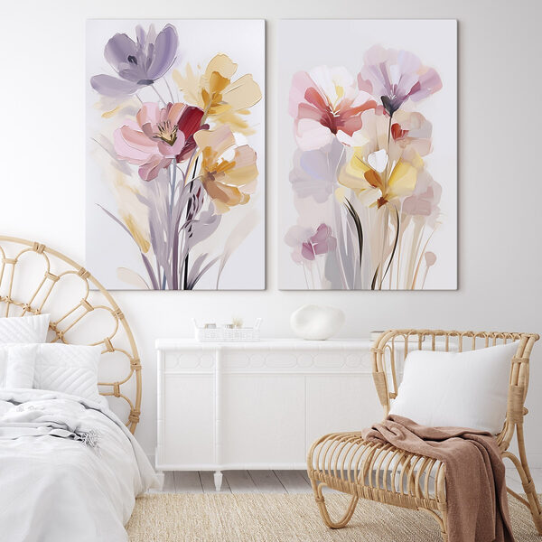Painting of flowers on a white background