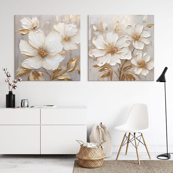 Blooming flowers in soft tones