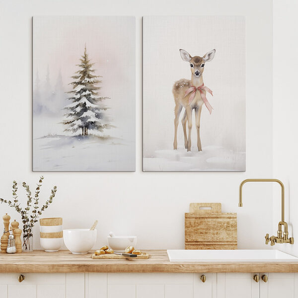 Deer in the snow