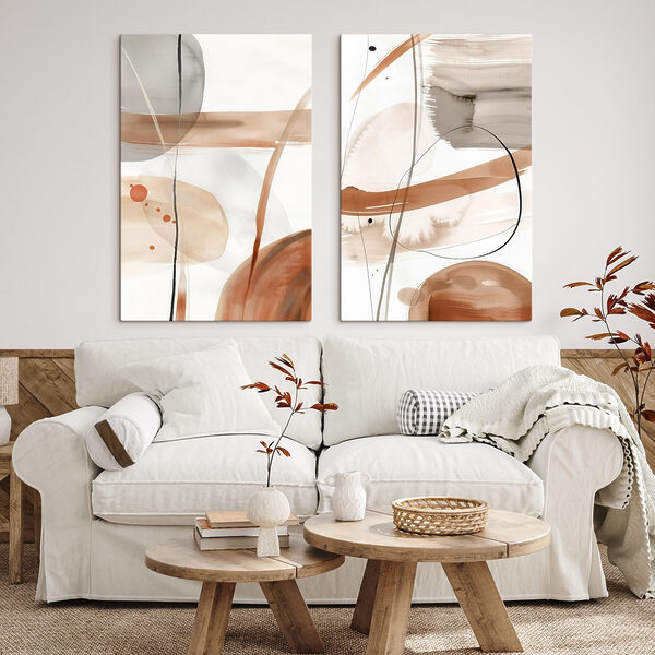 Abstract shapes in warm tones