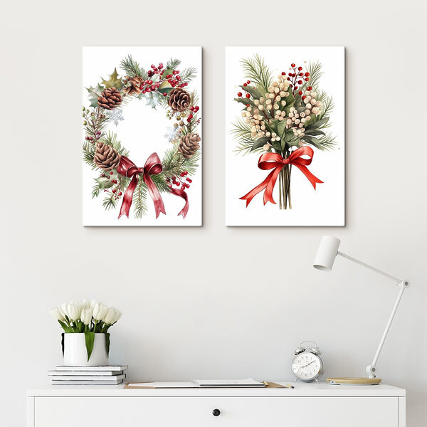 Wreaths of flowers and berries