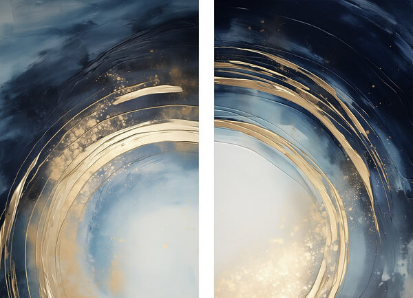 Vivid swirls in cool color palette