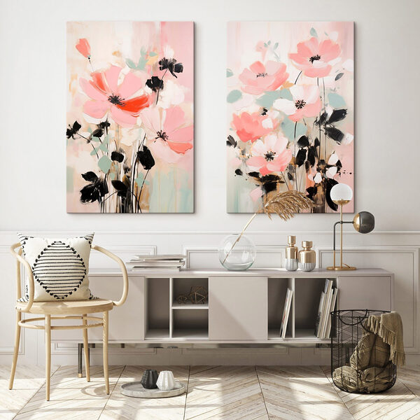 Painting of flowers on a white background