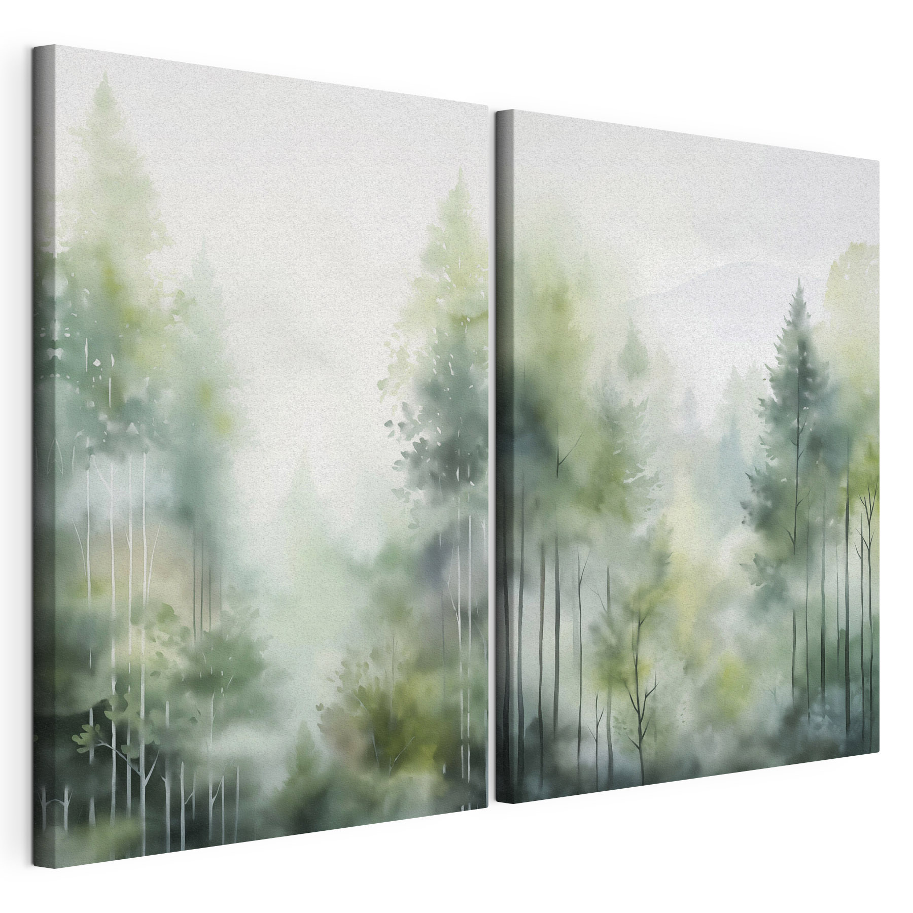Painting of trees in fog