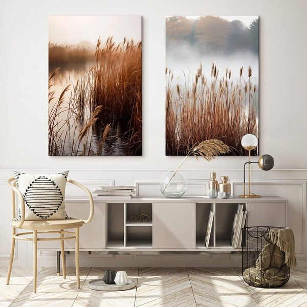 Lake with tall grass