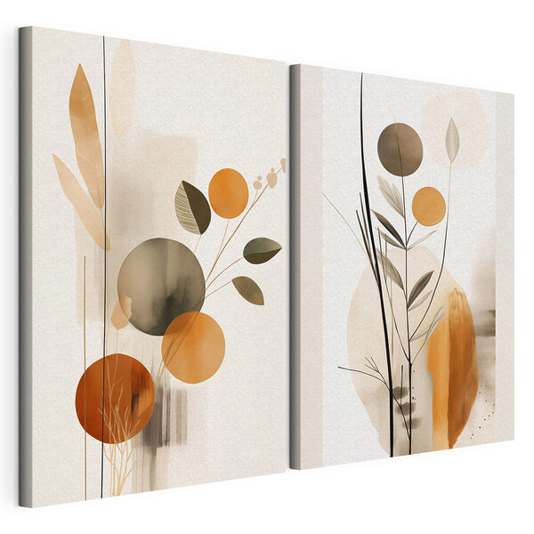 Abstract floral shapes in warm tones