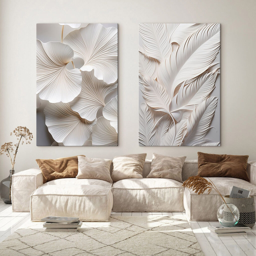 Delicate paper leaf designs displayed beautifully