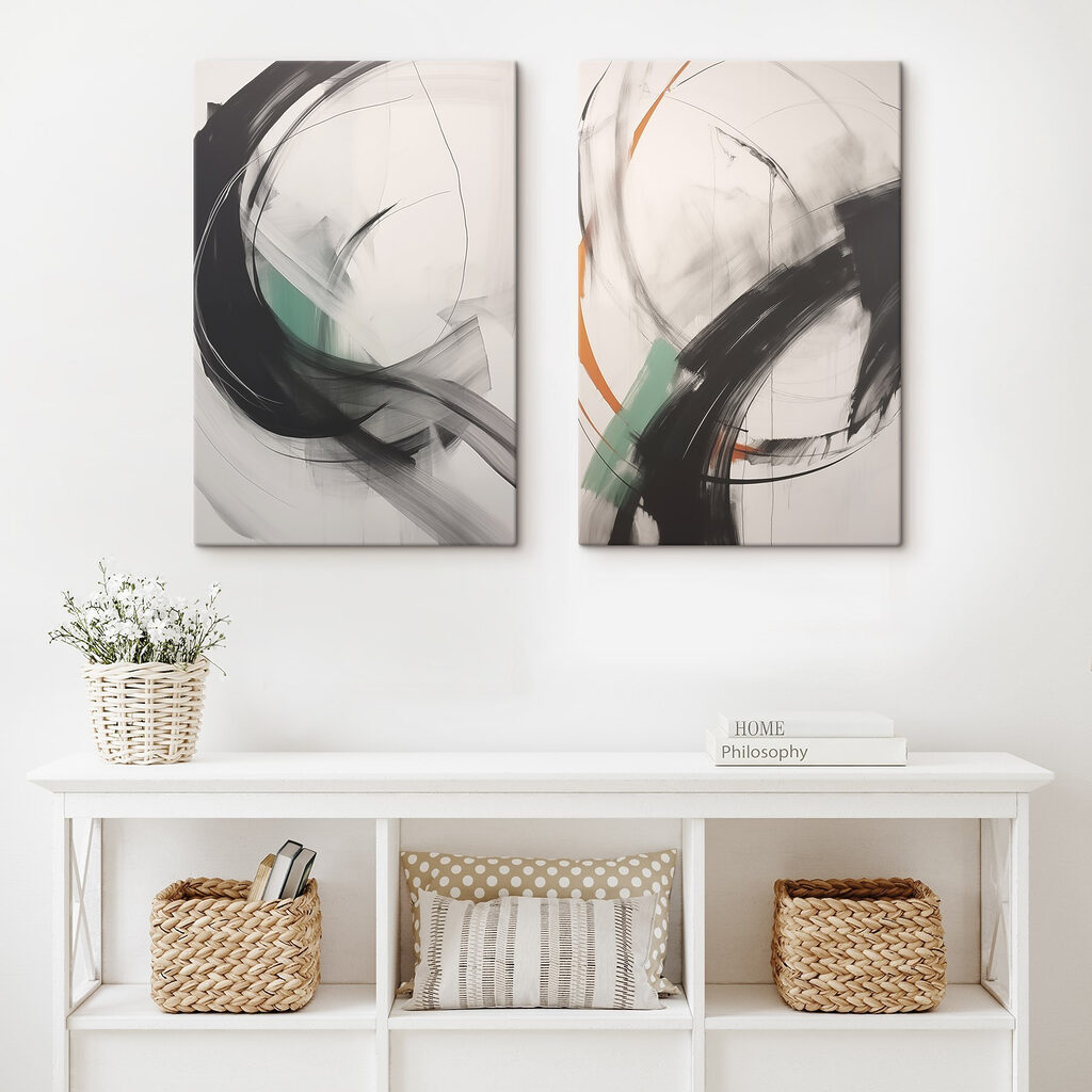 Two paintings on the wall