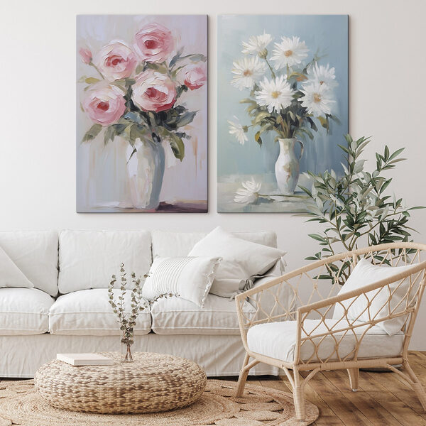 Painting of flowers in a vase