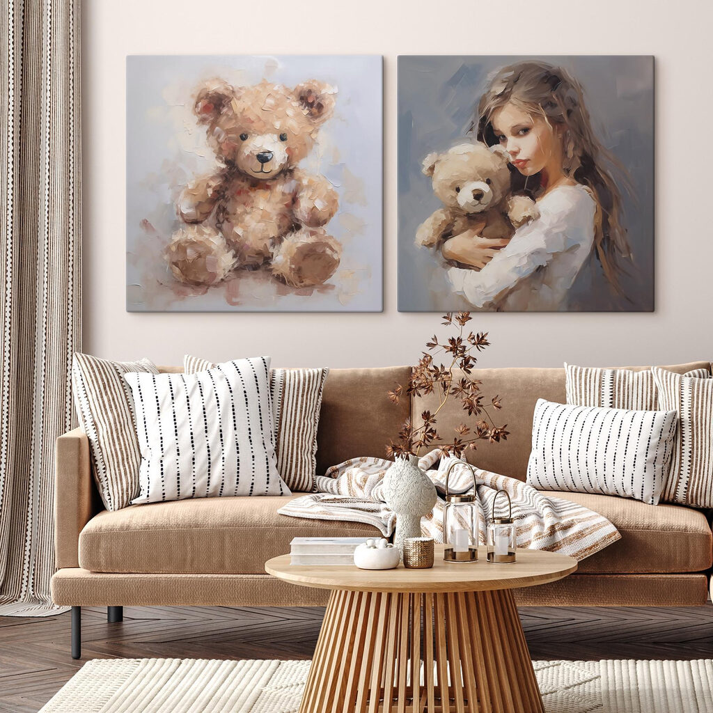 Girl holding a teddy bear