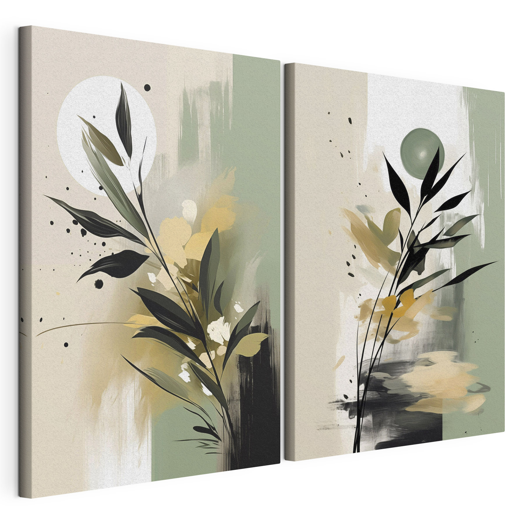Painting of flowers and leaves