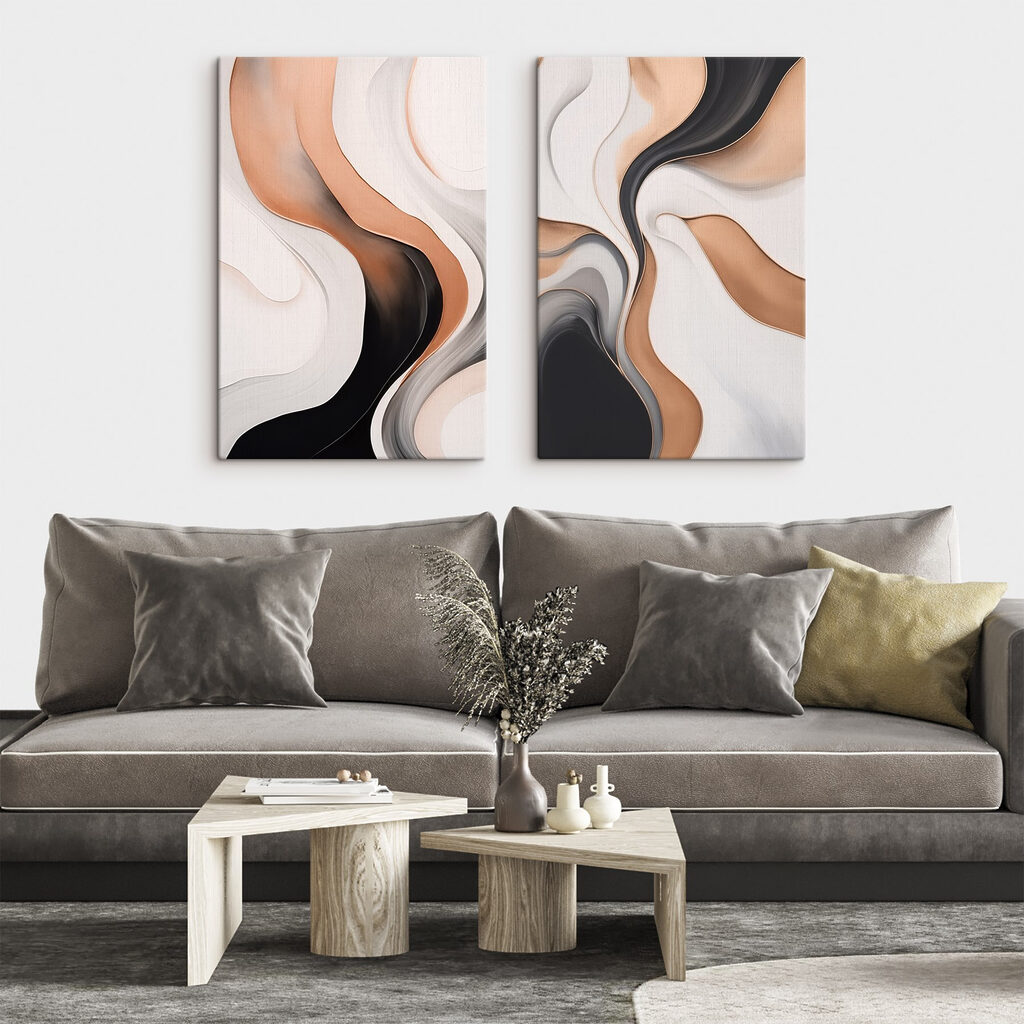 Fluid lines in soft color tones