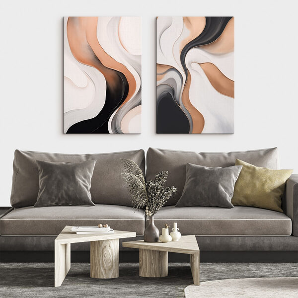 Fluid lines in soft color tones