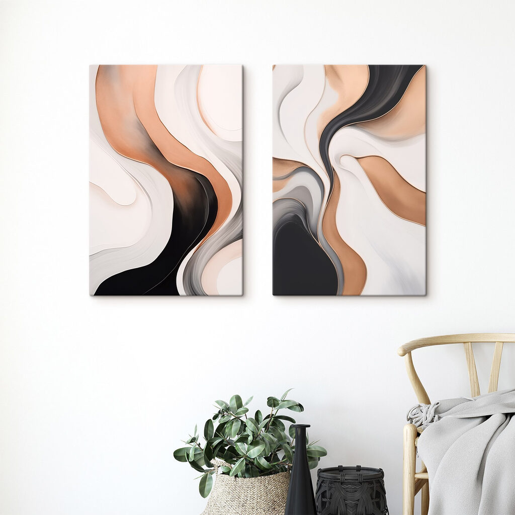 Fluid lines in soft color tones