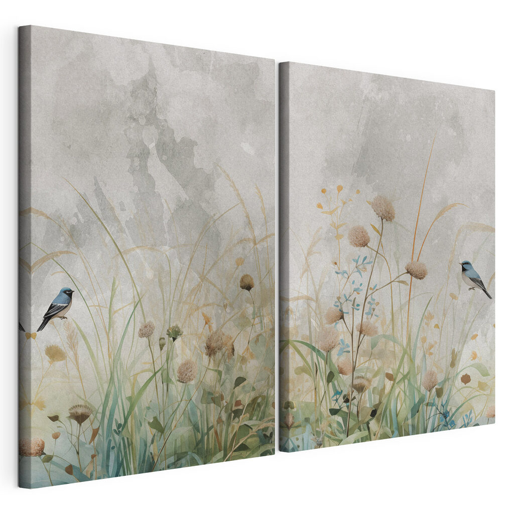 Painting of flowers and grass