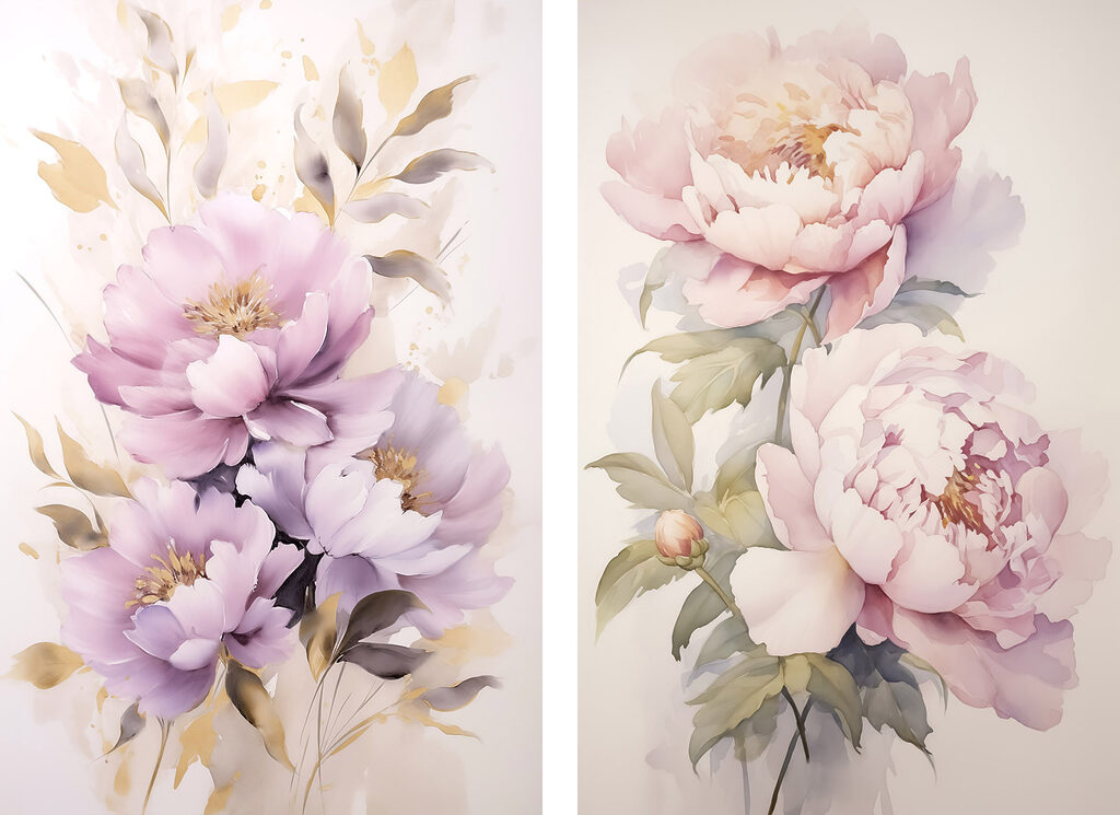 Delicate blossoms in soft hues