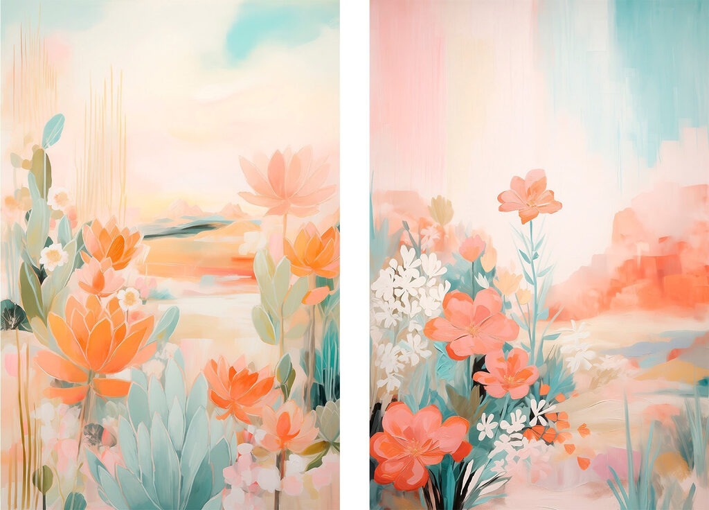Painting of flowers and plants
