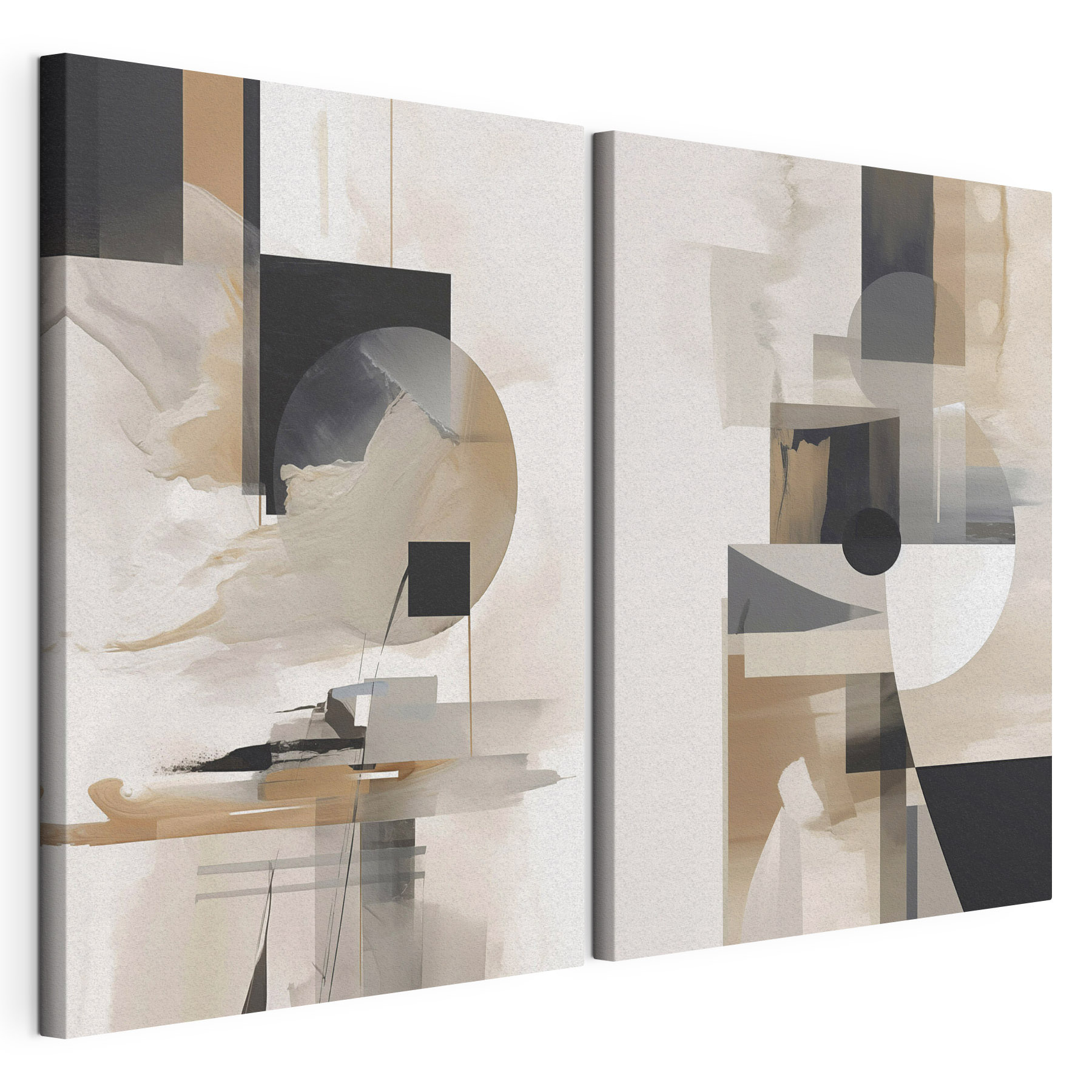 Painting of a couple of squares and circles