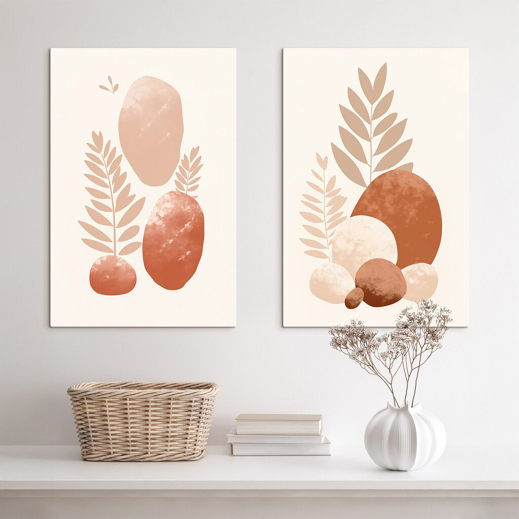 Natural shapes and earthy tones unite