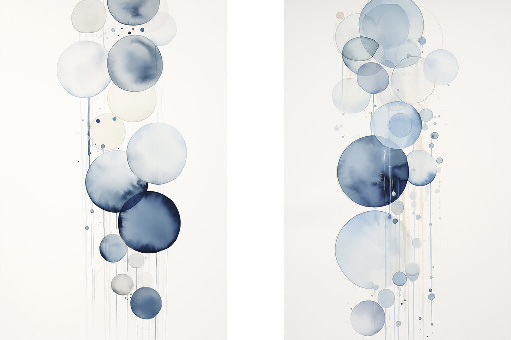 Painting of circles and drips