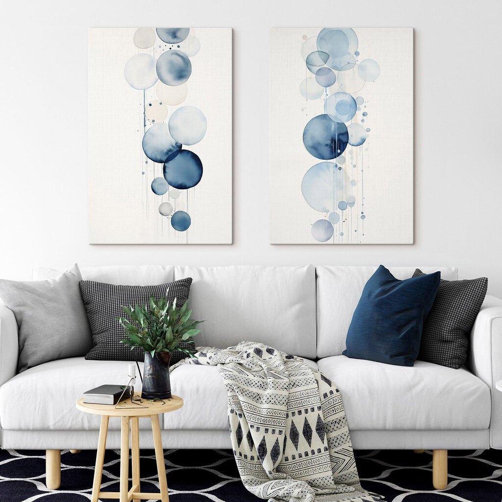 Painting of circles and drips