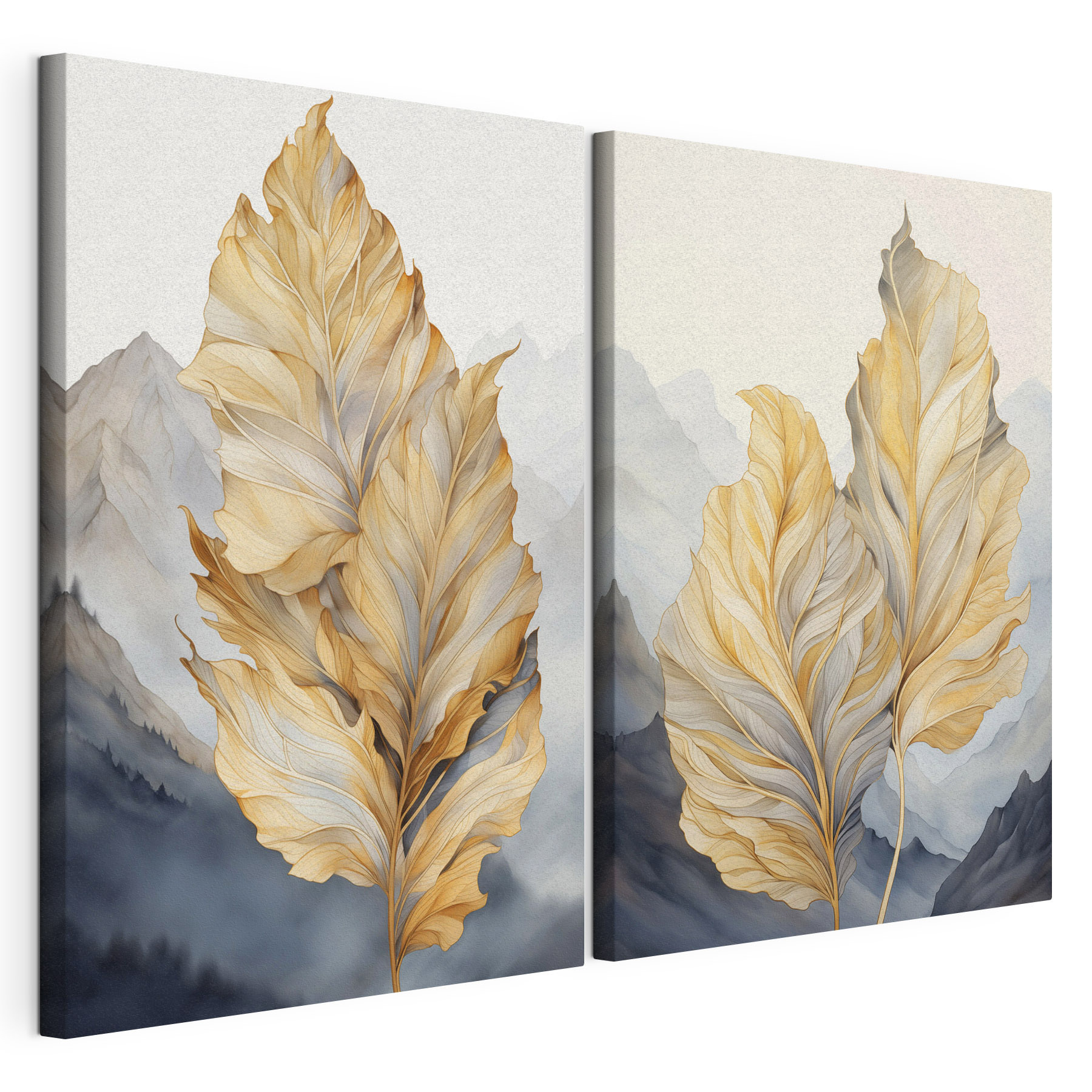Autumn leaves against serene background