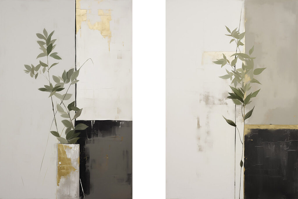 Painting of a plant in a vase
