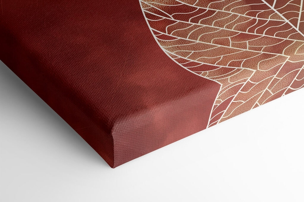 - Elegant leaf outlines on warm hues