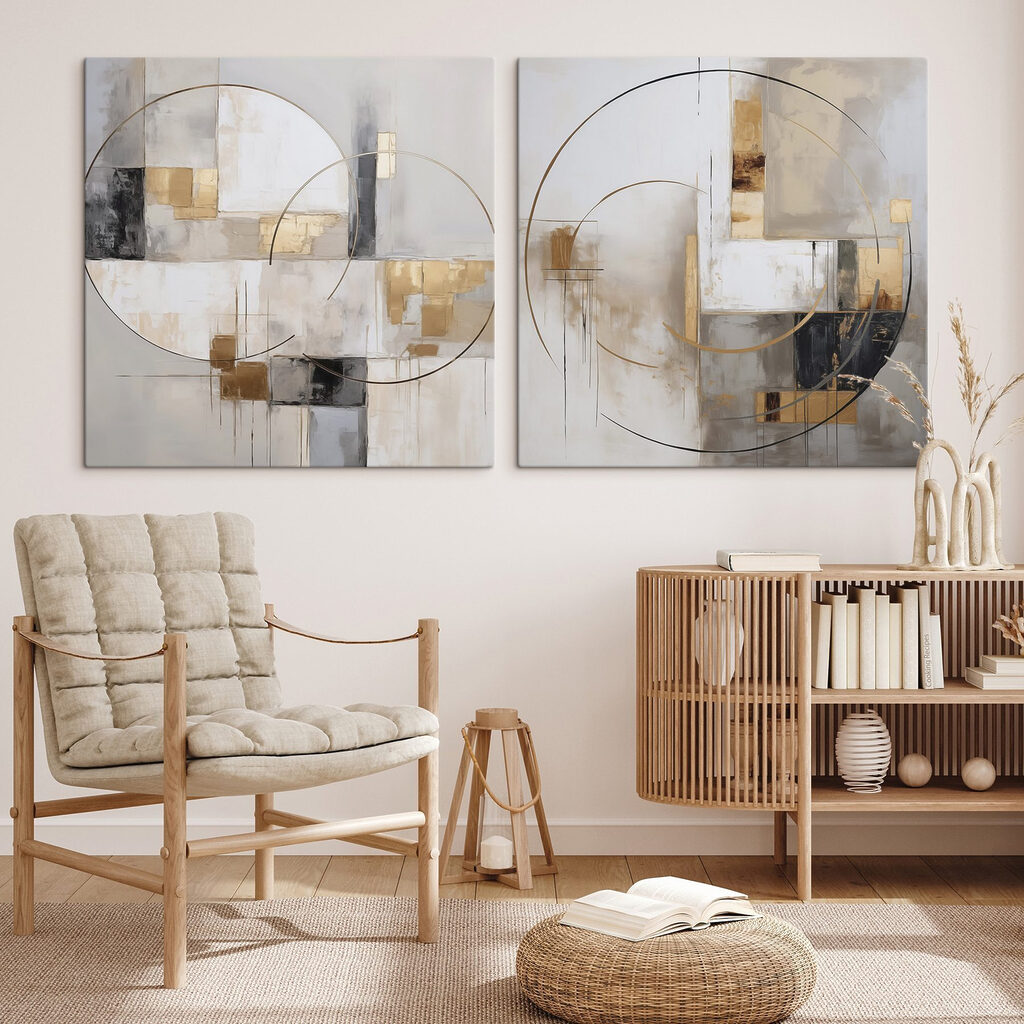 Abstract shapes in soft color palette