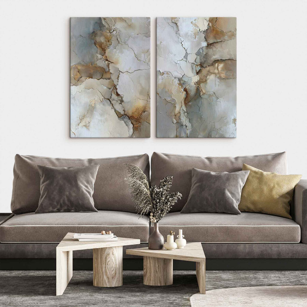 Cracked surfaces in neutral tones