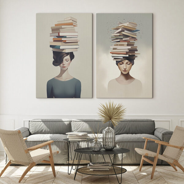 Woman with books on her head