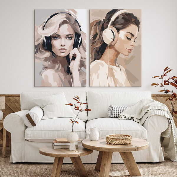 Woman wearing headphones