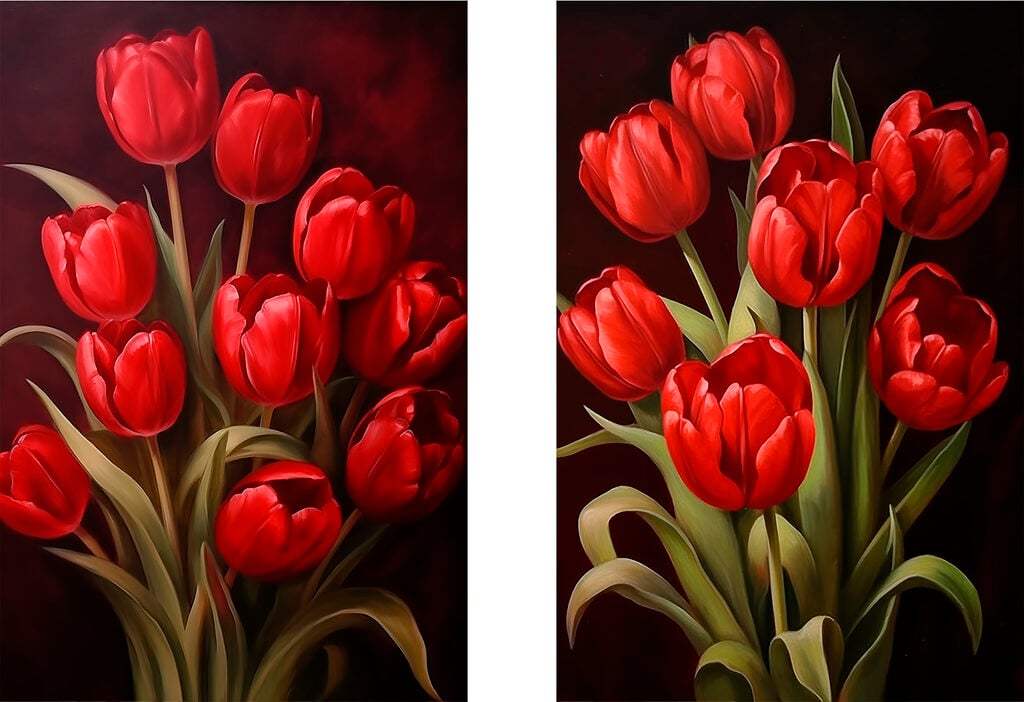 Captivating red tulips in bloom