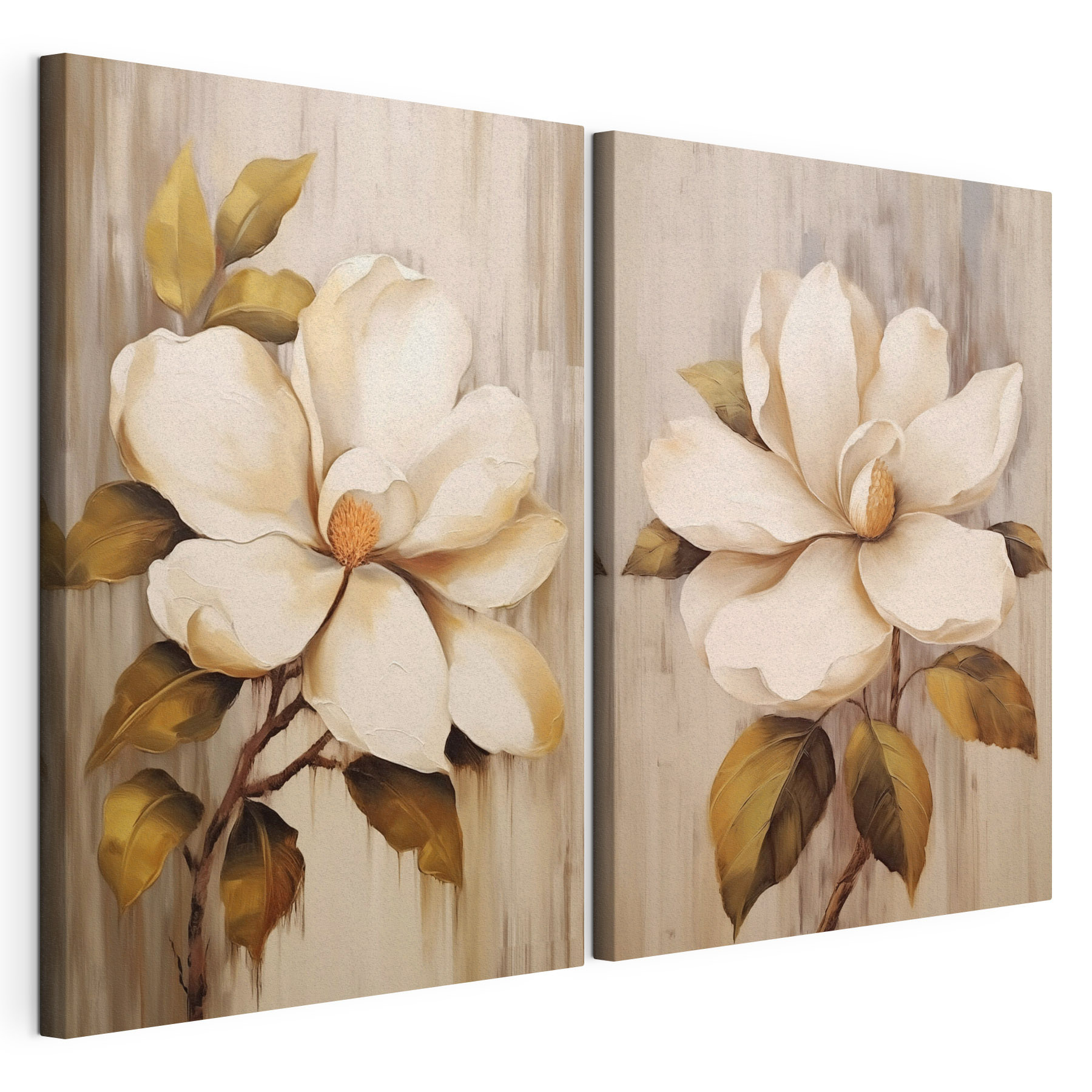 Painting of flowers on a wood surface