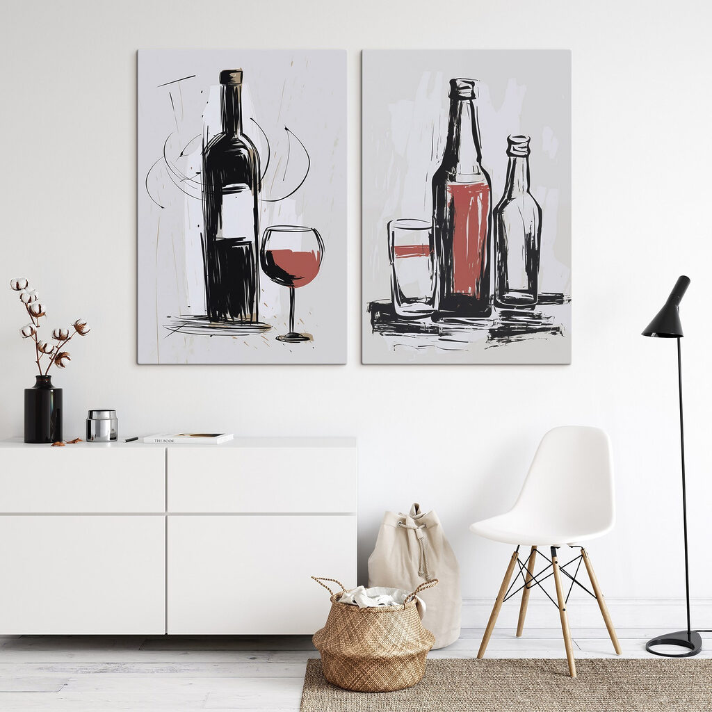 Artful reflections of beverage bottles