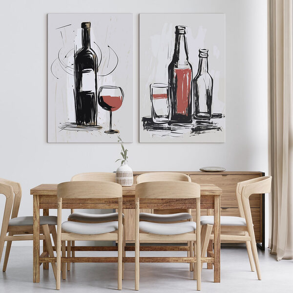 Artful reflections of beverage bottles