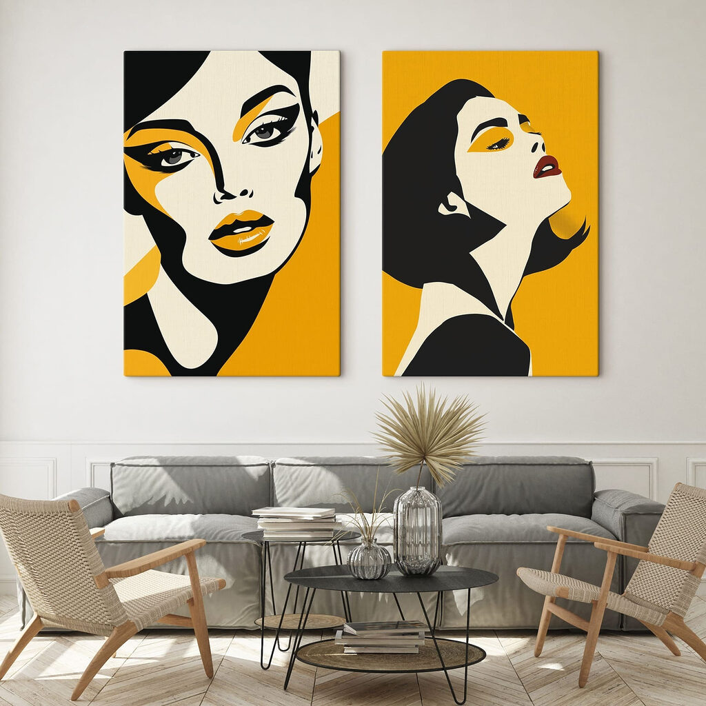 Woman with yellow makeup