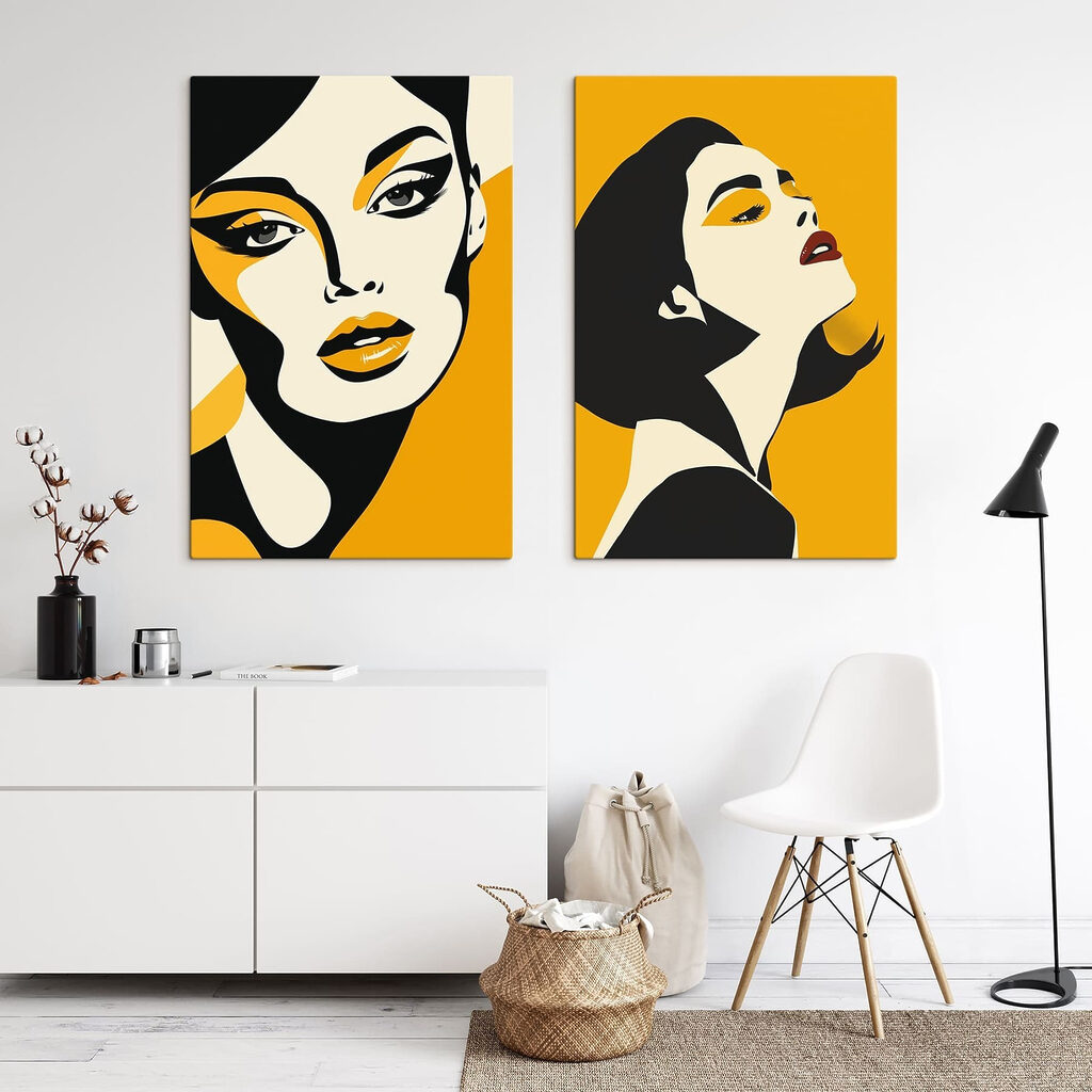 Woman with yellow makeup